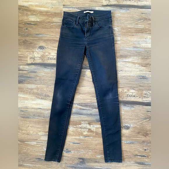 Black Levi High Rise Super Skinny Jeans - Picture 1 of 9